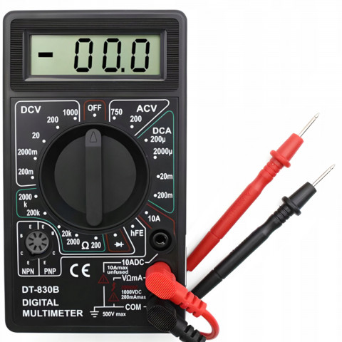 
Skaitmeninis multimetras srovės, įtampos ir varžos matuoklis 0–500 V 0–5 A
