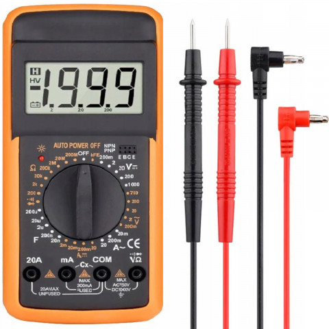 
Skaitmeninis multimetras, srovės įtampos varžos LCD matuoklis
