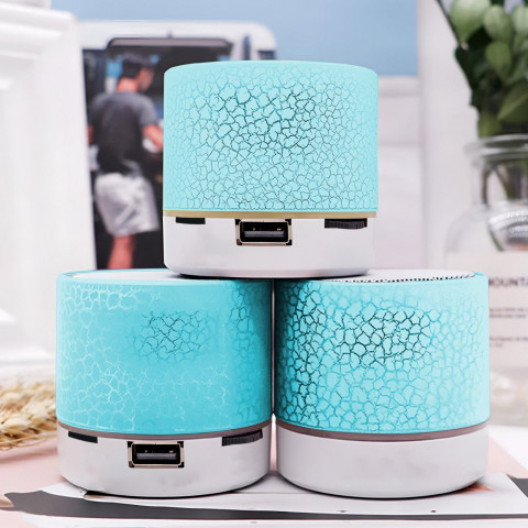 
Mini belaidis „Bluetooth“ garsiakalbis su LED foniniu apšvietimu – mėlynas
