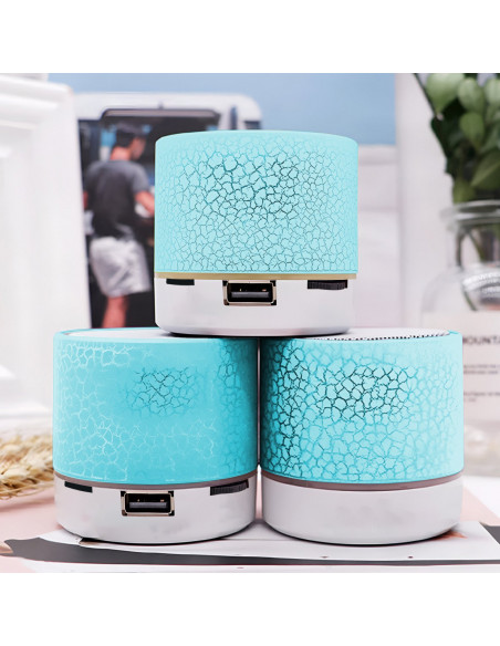 
Mini belaidis „Bluetooth“ garsiakalbis su LED foniniu apšvietimu – mėlynas
