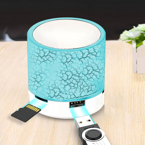 
Mini belaidis „Bluetooth“ garsiakalbis su LED foniniu apšvietimu – mėlynas
