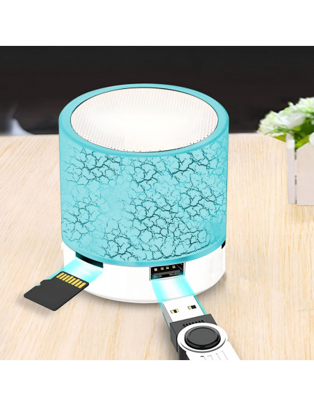 
Mini belaidis „Bluetooth“ garsiakalbis su LED foniniu apšvietimu – mėlynas
