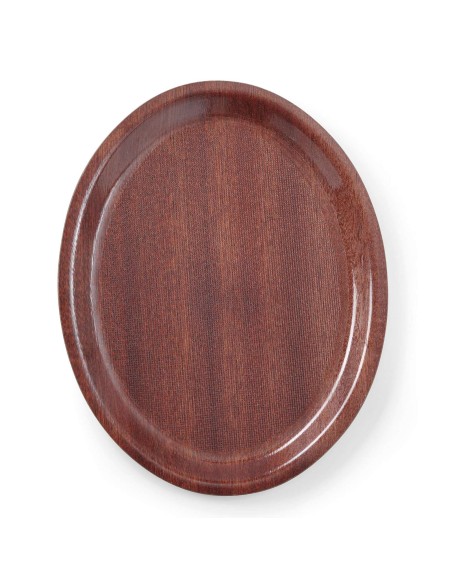 Neslystantis medinis padavėjo padėklas - ovalus 29x21cm