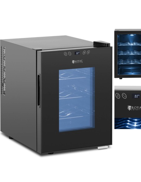 Vyno daryklos šaldytuvas vyno šaldytuvas 12 butelių LED 31 l juodas