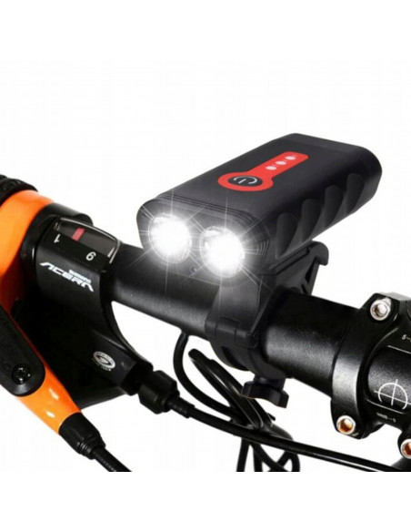 
Įkraunamas dviračio žibintas priekinis ir galinis, 4 režimai, 4400 mAh - 2 vnt.
