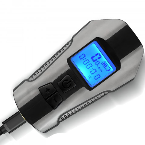 
5 viename įkraunamas dviračio žibintas su skaitikliu ir skambučiu, 1500 mAh
