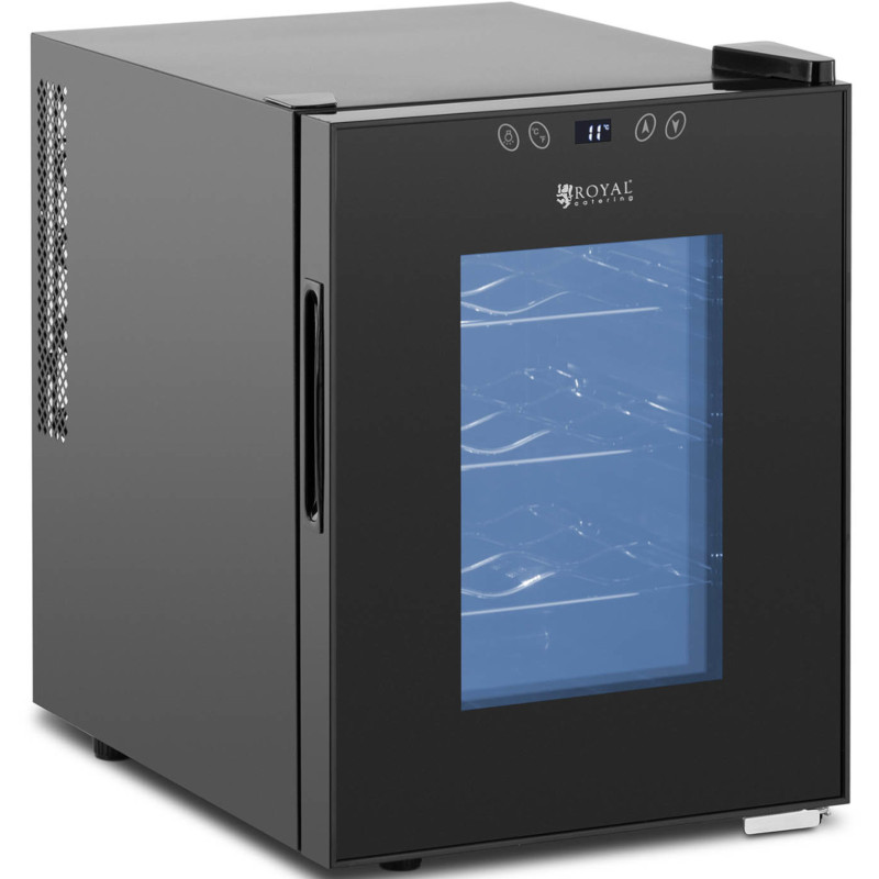 Vyno daryklos šaldytuvas vyno šaldytuvas 12 butelių LED 31 l juodas