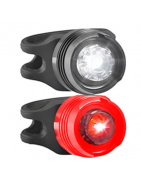 
Priekinis ir galinis baterijomis maitinamas dviračio žibintas, 3 režimai - 2 vnt.
