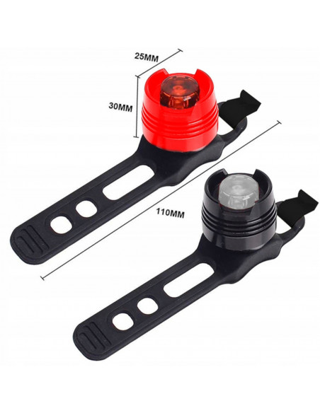 
Priekinis ir galinis baterijomis maitinamas dviračio žibintas, 3 režimai - 2 vnt.
