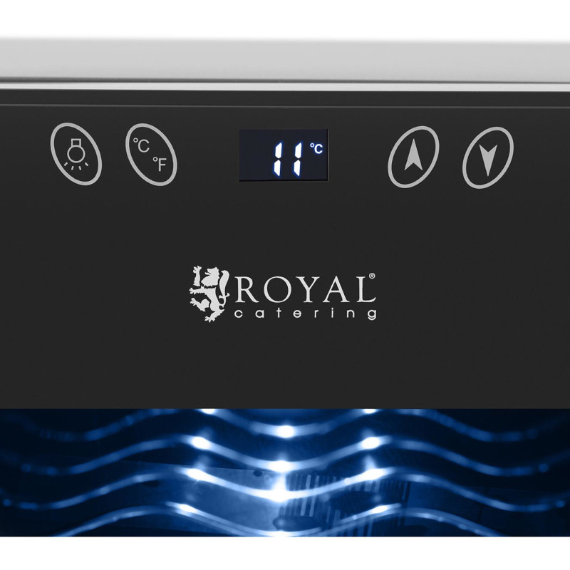 Vyno daryklos šaldytuvas vyno šaldytuvas 12 butelių LED 31 l juodas