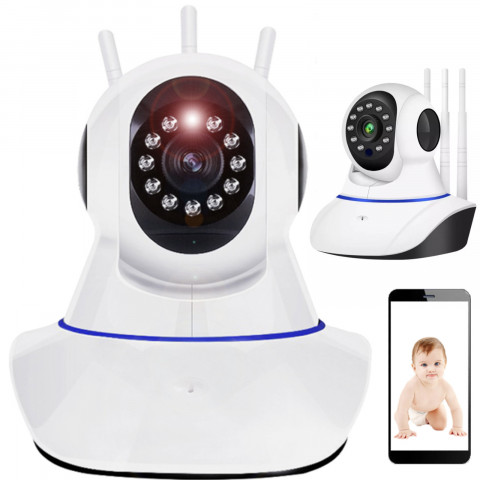 
Vidinė stebėjimo kamera su judesio aptikimu, „Wi-Fi“ sukimosi funkcija
