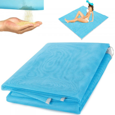 
Besmėlio tinklinis paplūdimio kilimėlis, 200 x 200 cm - mėlynas
