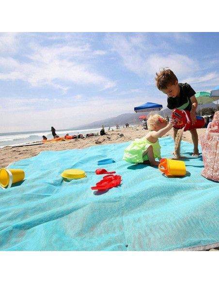 
Besmėlio tinklinis paplūdimio kilimėlis, 200 x 200 cm - mėlynas
