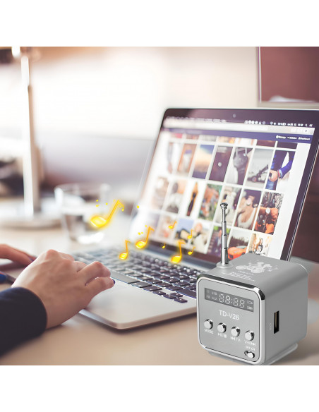 
Belaidis radijo garsiakalbis su „Bluetooth“ ir FM, AUX, LCD
