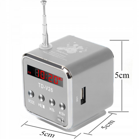 
Belaidis radijo garsiakalbis su „Bluetooth“ ir FM, AUX, LCD
