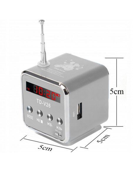 
Belaidis radijo garsiakalbis su „Bluetooth“ ir FM, AUX, LCD
