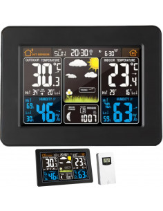 
Belaidė meteorologinė stotelė su termometru, higrometru, barometru, duomenų perdavimo funkcija, signalizacija, LCD ekra...