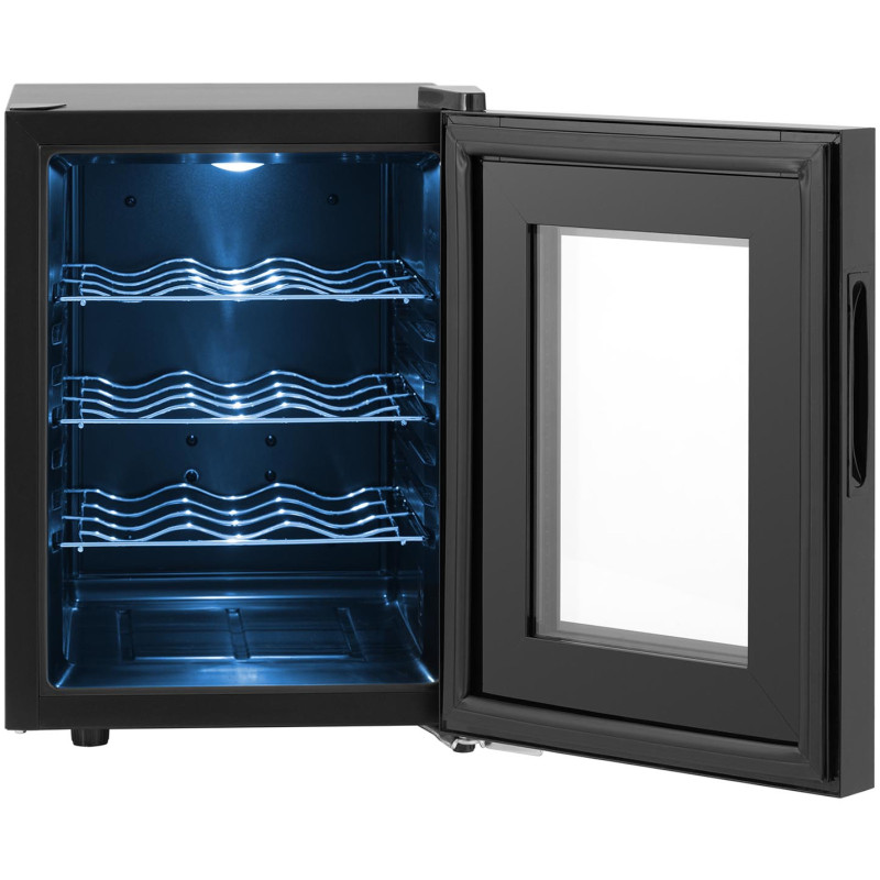 Vyno daryklos šaldytuvas vyno šaldytuvas 12 butelių LED 31 l juodas