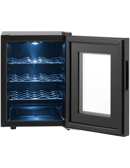 Vyno daryklos šaldytuvas vyno šaldytuvas 12 butelių LED 31 l juodas