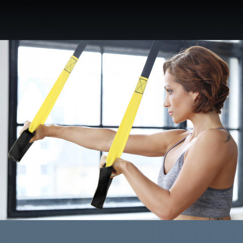 
Mankštos juostos, treniruočių diržai su rankenomis
