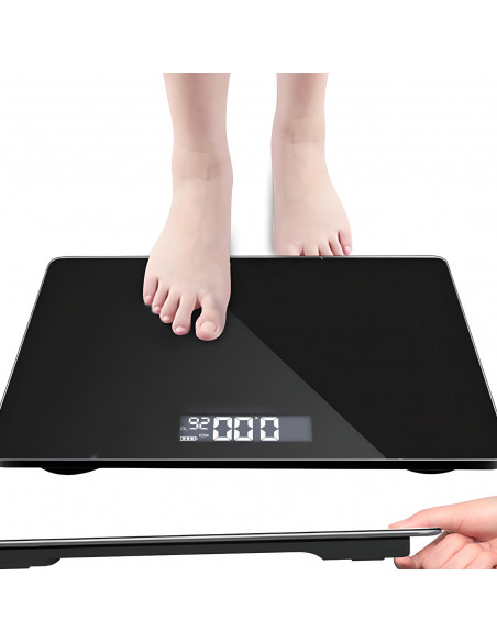 
Elektroninės vonios svarstyklės su stiklinėmis svarstyklėmis iki 180 kg, LCD
