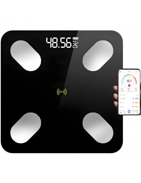 
Išmaniosios „Bluetooth“ vonios kambario analitinės svarstyklės iki 180 kg LCD
