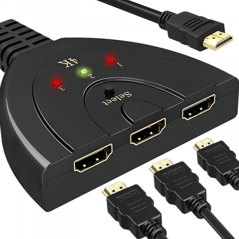 
Jungiklio skirstytuvas 3 x HDMI „Full HD 4K“ 55 cm
