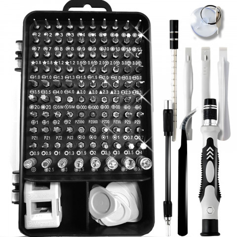 
Tikslių antgalių atsuktuvų rinkinys - 115 vnt.
