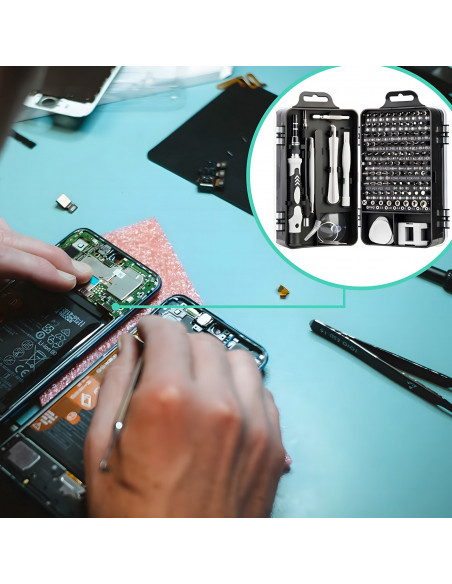 
Tikslių antgalių atsuktuvų rinkinys - 115 vnt.
