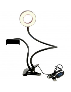 
LED lempa su asmenukių telefono laikikliu, prisegama
