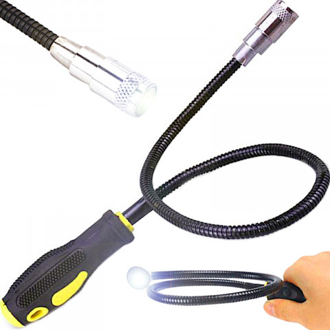 
Magnetinis dirbtuvių griebtuvas su LED žibintuvėliu, 57 cm
