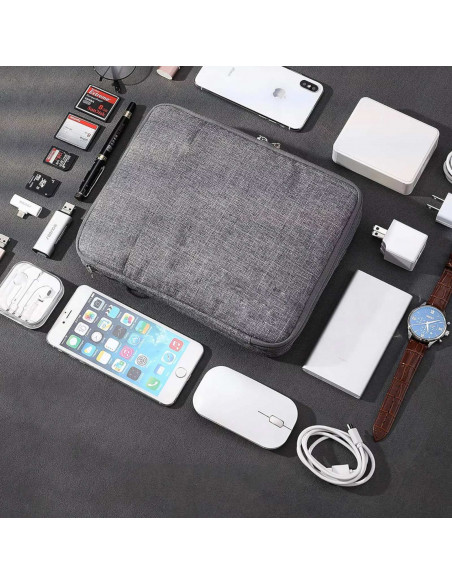 
Kelionių organizatoriaus dėklas laidams ir įkrovimo laidams, 8 skyriai
