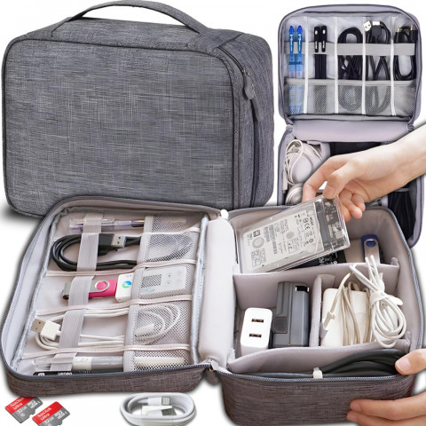 
Kelionių organizatoriaus dėklas įkrovimo laidams ir elektroninei įrangai
