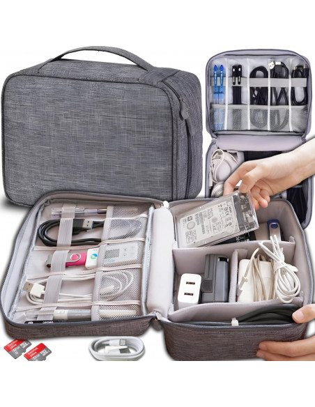 
Kelionių organizatoriaus dėklas įkrovimo laidams ir elektroninei įrangai
