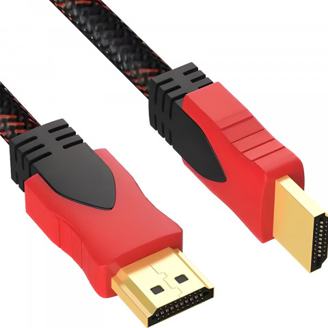 
HDMI kabelis „FullHD 4K 3D“ 4,5 m – juodas ir raudonas
