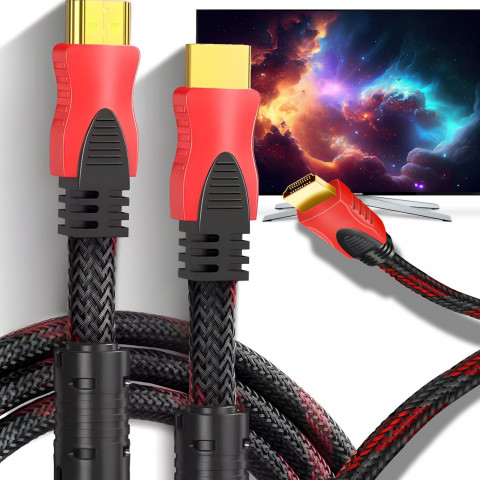 
HDMI kabelis „FullHD 4K 3D“ 4,5 m – juodas ir raudonas
