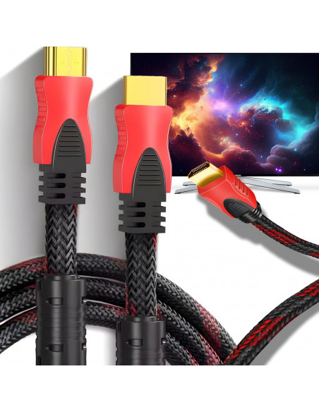 
HDMI kabelis „FullHD 4K 3D“ 4,5 m – juodas ir raudonas
