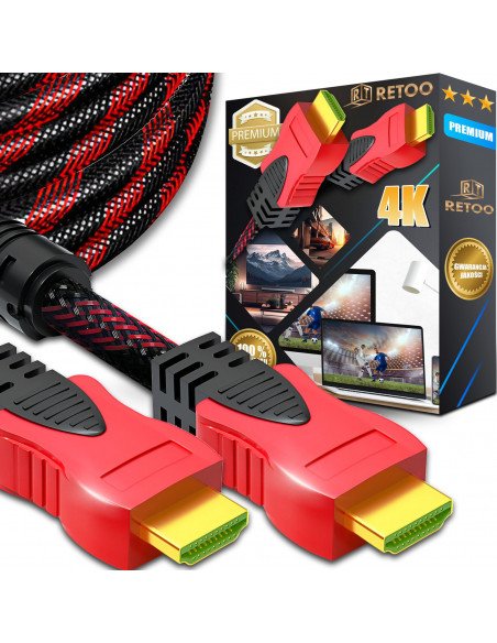 
HDMI kabelis „FullHD 4K 3D“ 4,5 m – juodas ir raudonas
