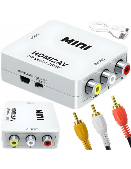 
RCA AV CINCH – HDMI Full HD 5V konverterio adapteris
