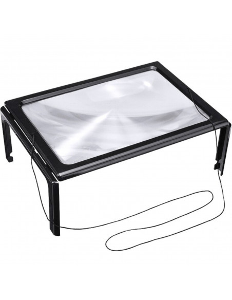 
3 kartus didinantis stiklas skaitymui su 4 LED foniniu apšvietimu, A4 formato
