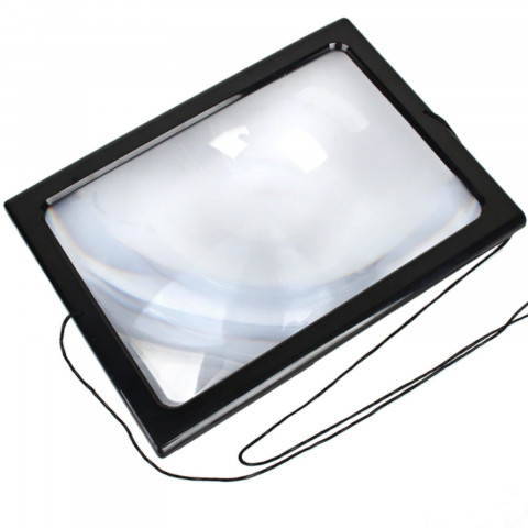 
3 kartus didinantis stiklas skaitymui su 4 LED foniniu apšvietimu, A4 formato
