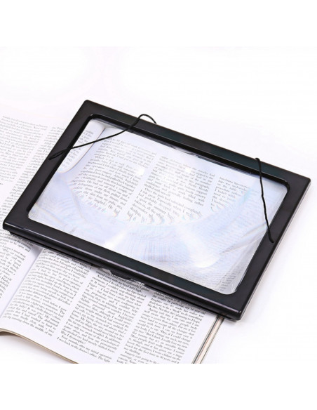 
3 kartus didinantis stiklas skaitymui su 4 LED foniniu apšvietimu, A4 formato
