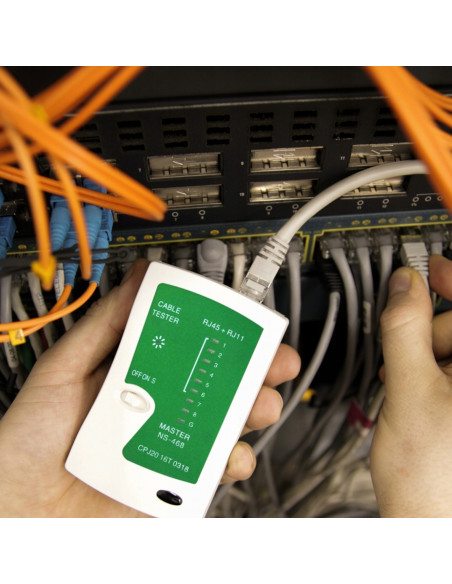 
Užspaudimo įrankis, interneto tinklo kabelio testeris, RJ45 kištukai - rinkinys
