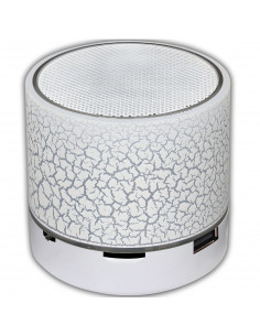 
Mini belaidis „Bluetooth“ garsiakalbis su LED foniniu apšvietimu - baltas
