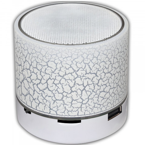 
Mini belaidis „Bluetooth“ garsiakalbis su LED foniniu apšvietimu - baltas
