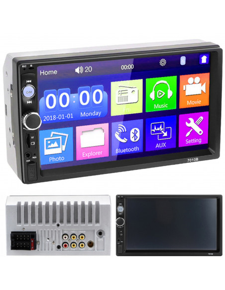 
Automobilinis radijas su galinio vaizdo kamera, 2DIN, 7 colių, GPS, Android, Bluetooth, PILOT
