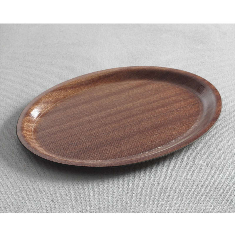 Neslystantis medinis padavėjo padėklas - ovalus 29x21cm