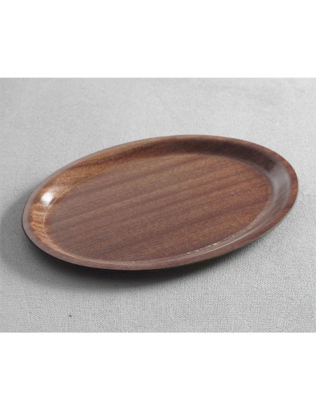 Neslystantis medinis padavėjo padėklas - ovalus 29x21cm