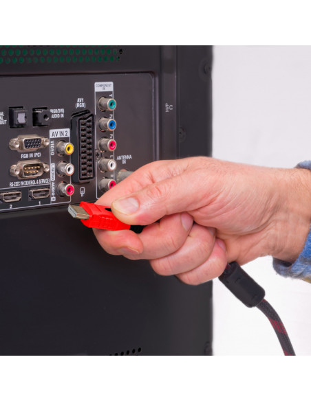 
HDMI kabelis „FullHD 4K 3D“ 2,7 m – juodas ir raudonas
