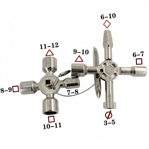 
Universalus 10 viename elektros spintelės raktas
